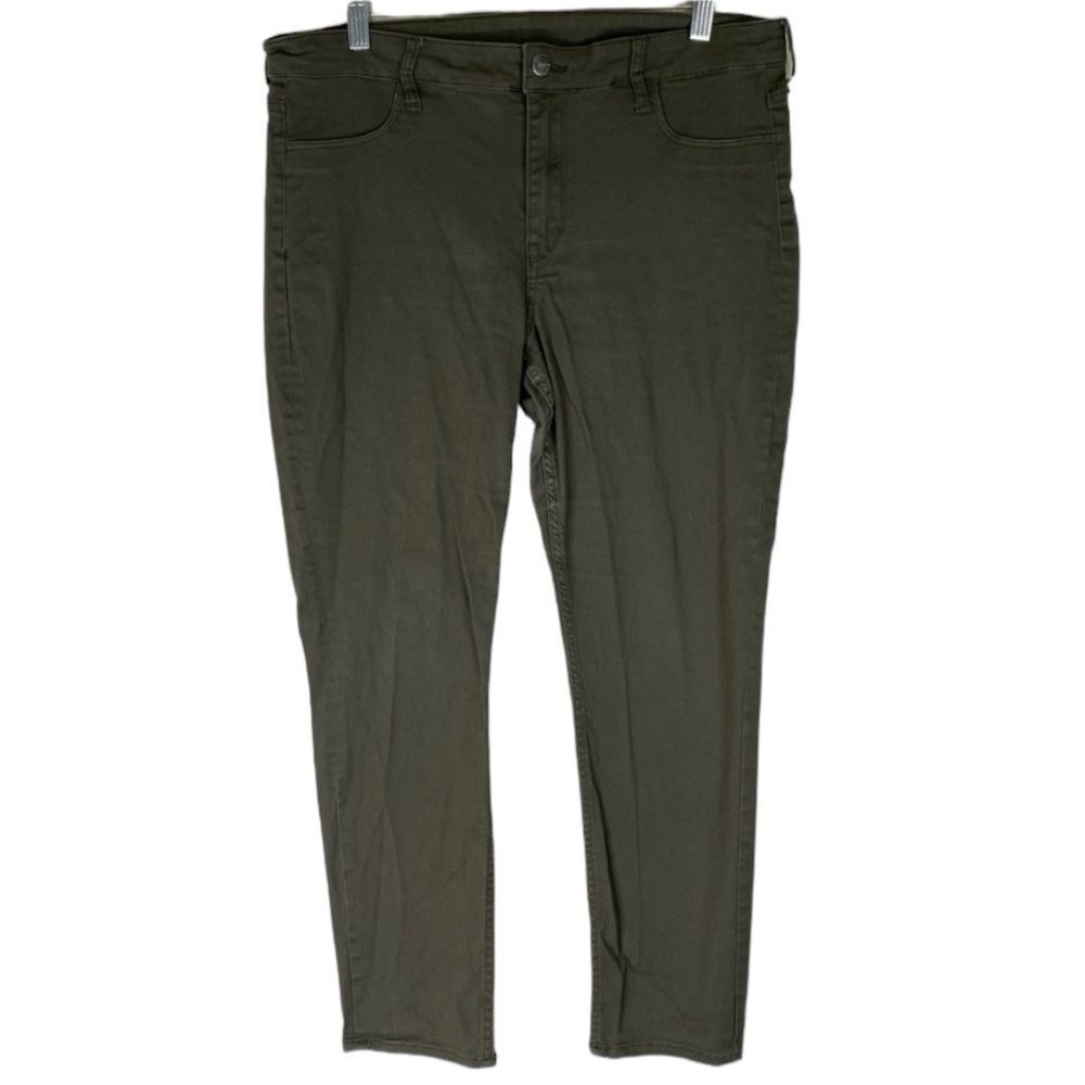 H&M &denim Green Skinny Ankle Denim Stretch Jeans 33